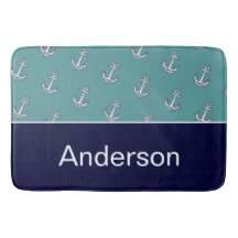 Custom Nautic Anchor Bad Aquamarin Navy Blue Bat