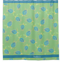 Custom Nautic Coastal Sea Turtle Green Blue
