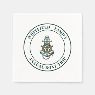 Custom Nautic Family Yacht Summer Sailing Paper Serviette
