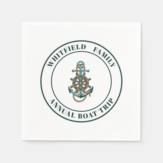 Custom Nautic Family Yacht Summer Sailing Paper Serviette (Vorderseite)