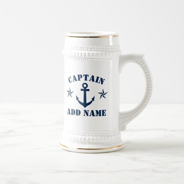 Custom nautical bier stein Geschenk für Bootsführe Bierglas (Rechts)