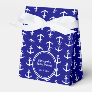 Custom Nautical Navy Blue and White Baby Shower Geschenkschachtel