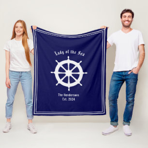 Custom Nautical Navy Blue Fleecedecke