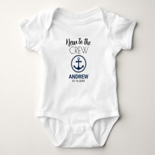 Custom Nautical New Baby Neu in der Crew Baby Strampler