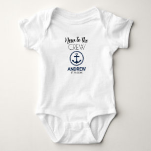 Custom Nautical New Baby Neu in der Crew Strampler