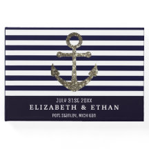Custom Nautical Sailing Themed Wedding Guest Book