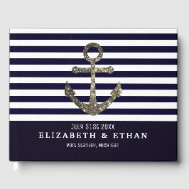 Custom Nautical Sailing Themed Wedding Guest Book Gästebuch