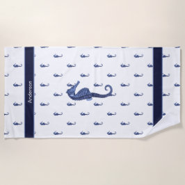 Custom Nautical Seepferd Bad Sea Blue Strandtuch