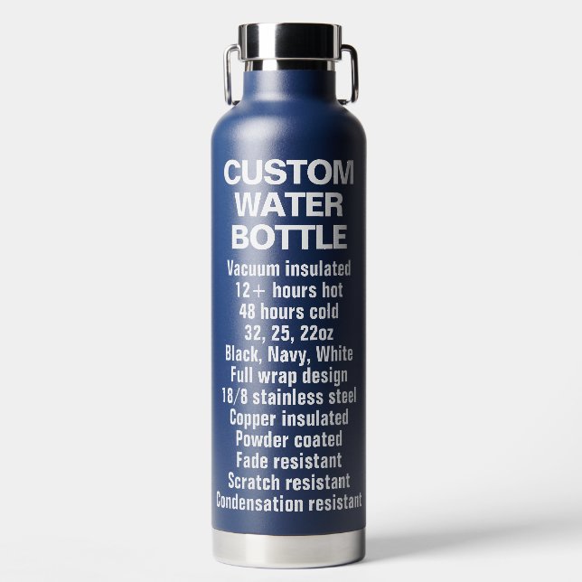 Custom NAVUE BLAUE Insulingstahl & Kupfer Flasche (Vorderseite)