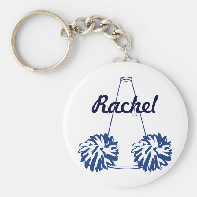 Custom Navy Blue Cheerleader Key Chain Schlüsselanhänger (Vorne)