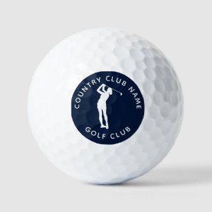 Custom Navy Blue Country Club Team Swag Golfball