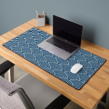 Custom Navy Blue japanische Seigaiha Wave