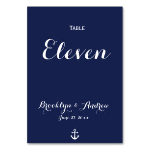 Custom Navy Blue Nautical Wedding Tischnummern