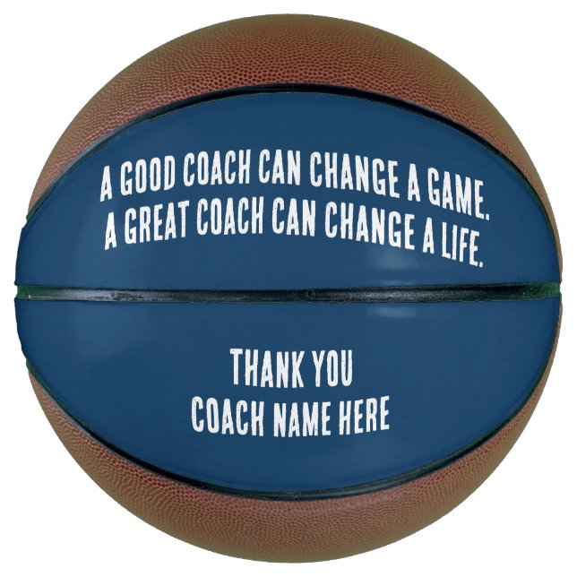 Custom Navy Blue White Danke Coach Basketball (Vorderseite)
