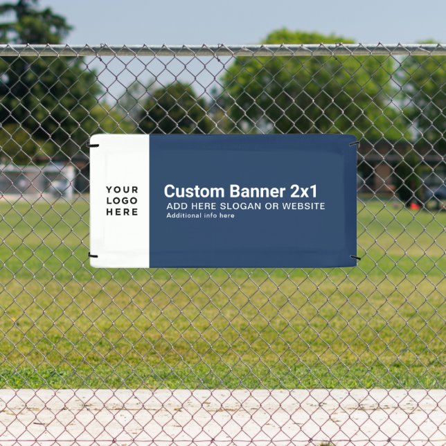 Custom Navy Business Logo Professional 2x1 Banner (InSitu)