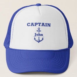 Custom Navy Captain Hat mit Personalisiertem Namen Truckerkappe