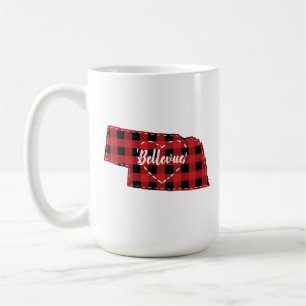 Custom Nebraska Zuhause Staat Buffalo Karierte Wei Kaffeetasse