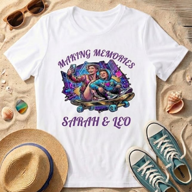 Custom Neon Mom & Son Art | Making Memories Tee (Von Creator hochgeladen)