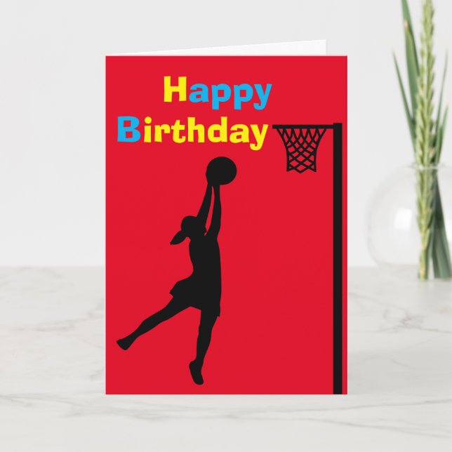 Custom Netball Player Geburtstag Karte (Vorderseite)