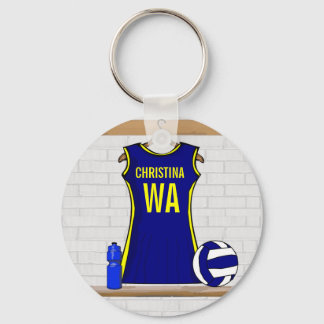 Custom Netball Unified Navy gelb Schlüsselanhänger