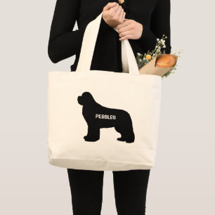 CUSTOM Neufundland Silhouette der Hunde Jumbo Stoffbeutel