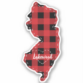 Custom New Jersey Staat Heimat Kariert Weihnachten Aufkleber