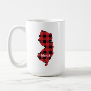 Custom New Jersey Staat Heimat Kariert Weihnachten Kaffeetasse