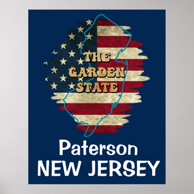 Custom New Jersey Staat Poster (Vorne)