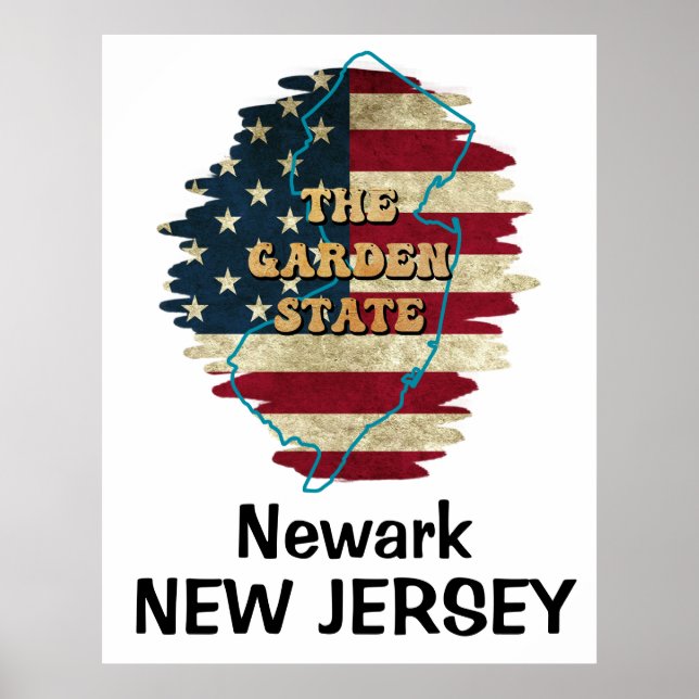 Custom New Jersey Staat Poster (Vorne)
