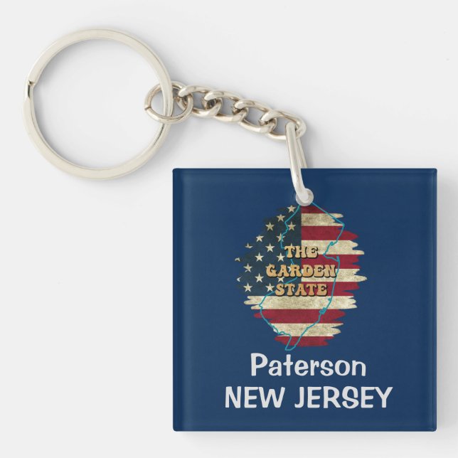 Custom New Jersey Staat Schlüsselanhänger (Vorderseite)