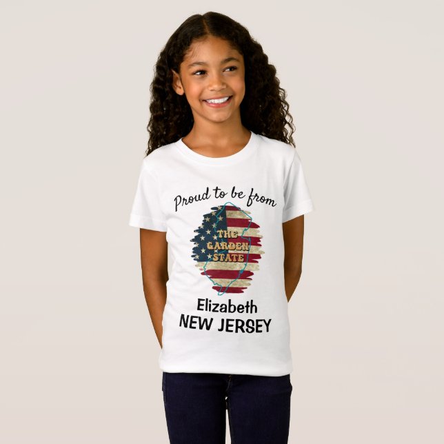 Custom New Jersey Staat T - Shirt (Vorne ganz)