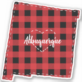 Custom New Mexico Heimat Staat Kariert Weihnachten Aufkleber