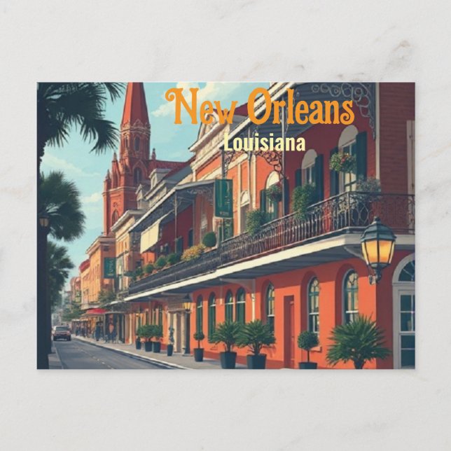 Custom New Orleans Louisiana Vintag Postkarte (Vorderseite)