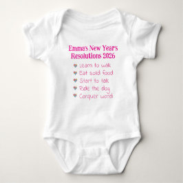 Custom New Year's Resolutions, Girl, Funny    Baby Strampler