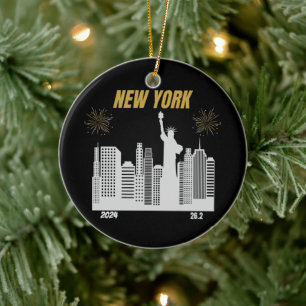 Custom New York 2024 Marathon Runner Geschenk Keramik Ornament