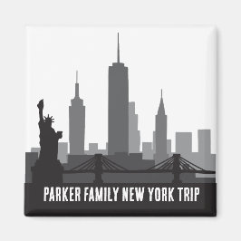 Custom New York Trip Skyline Statue of Liberty Magnet