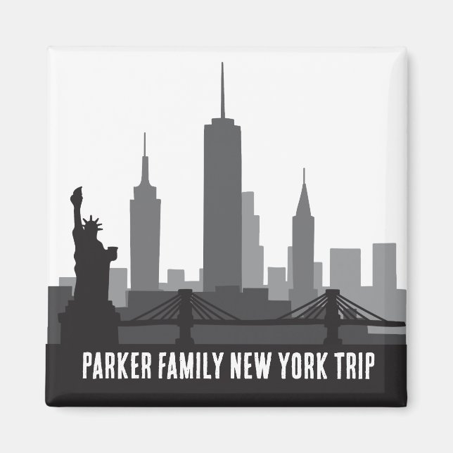 Custom New York Trip Skyline Statue of Liberty Magnet (Vorne)