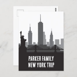 Custom New York Trip Skyline Statue of Liberty Postkarte