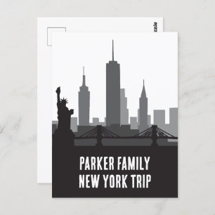 Custom New York Trip Skyline Statue of Liberty Postkarte