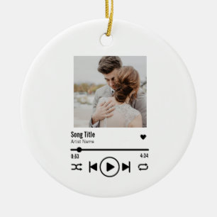 Custom Newlyed Foto Song Playlist Keramik Ornament