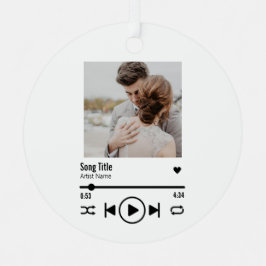 Custom Newlyed Foto Song Playlist Ornament Aus Metall