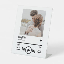 Custom Newlyed Foto Song Playlist Sockelschild