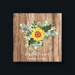 Custom Newlywings Rustic Sunflowers Eucalyptus Lea Leinwanddruck<br><div class="desc">Fügen Sie Ihren eigenen Text,  wie gewünscht,  um diese atemberaubende Aquarellbilder von Sonnenblumen,  Eukalyptus-Blätter und Grünpflanzen zu personalisieren. Ideal für Hochzeitsgeschenke,  Brautparty,  Brautjungfrau,  Trauzeugin,  Blume,  Braut oder Bräutigam. Bearbeiten Sie den Text in Anzug.</div>