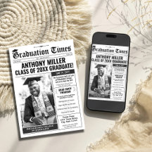 Custom Newspaper Abschluss Einladung Ankündigung