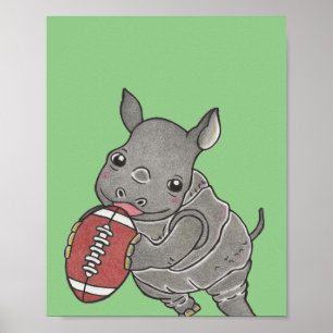 Custom Niedlich Baby Rhino Animal Kinderzimmer Pos Poster