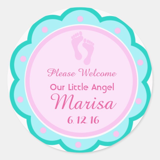 Custom Niedlich Baby Shooter Favor Sticker Tag (Vorderseite)