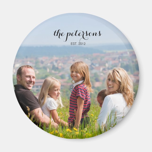 Custom Niedlich Beautiful Lächeln Familie Foto Uni Magnet (Vorne)