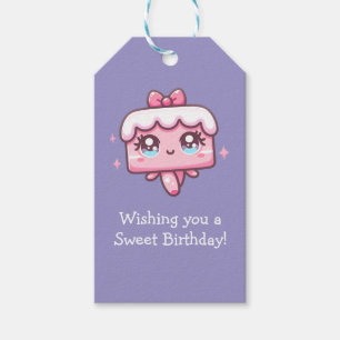 Custom Niedlich Cake Geburtstag und Ballon Geschenkanhänger