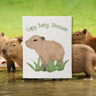 Custom Niedlich Capybara Pun Capy Baby Dusche Puzzle