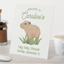 Custom Niedlich Capybara Pun Capy Baby Dusche Sockelschild